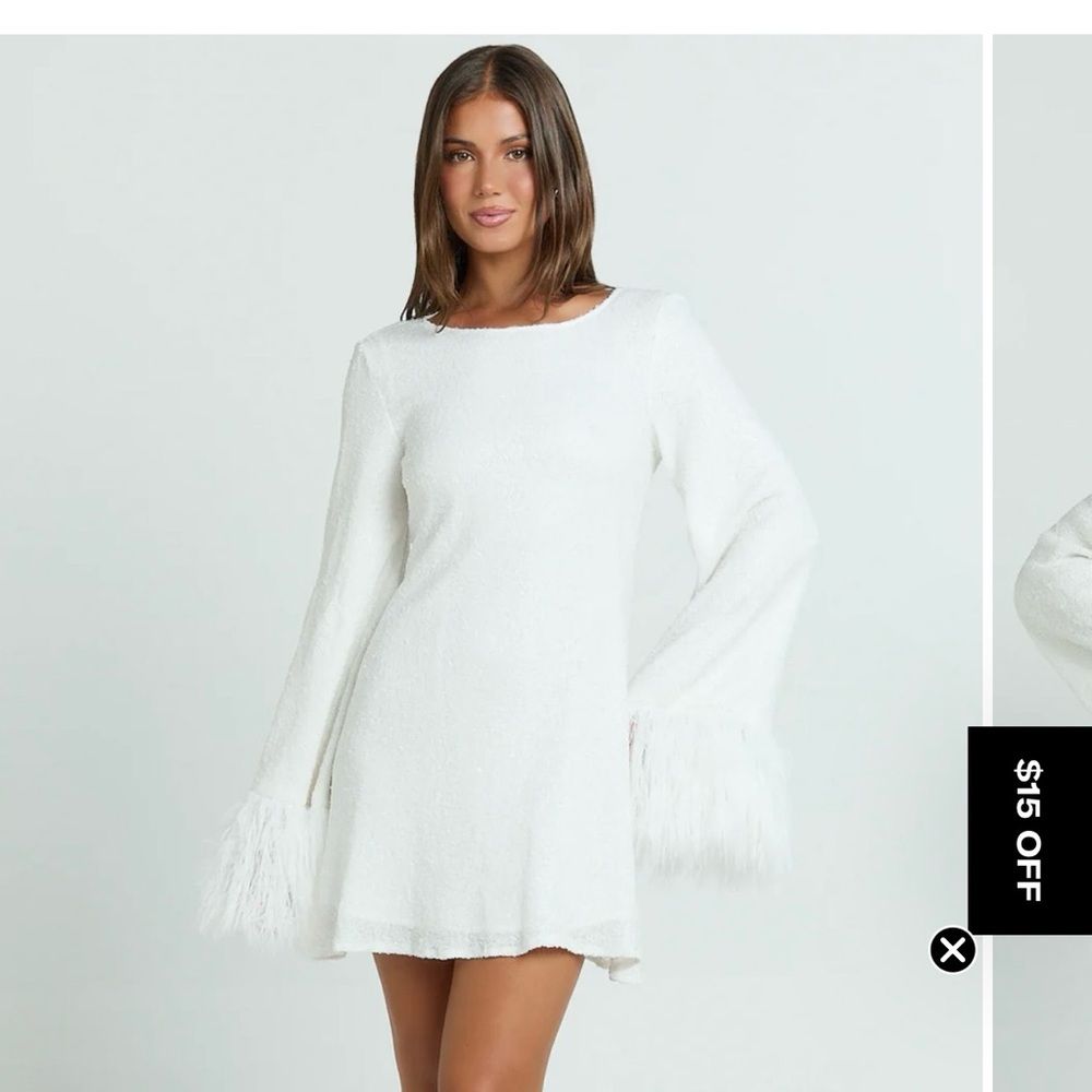 Showpo White Flared Sleeve Mini Dress